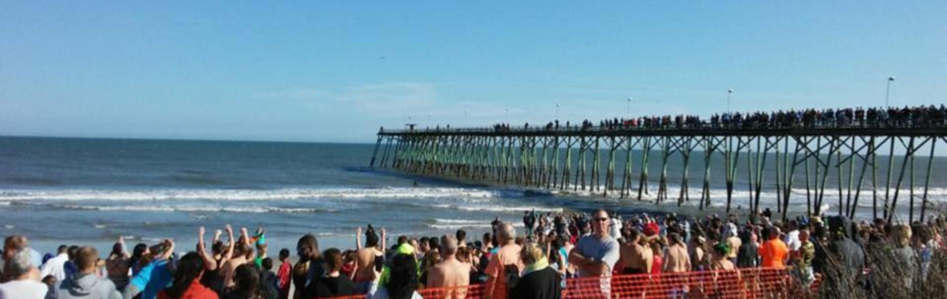 Plungers on the beach