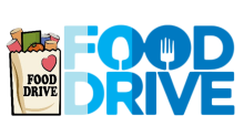 Bag of Groceries next to "Food Drive" text