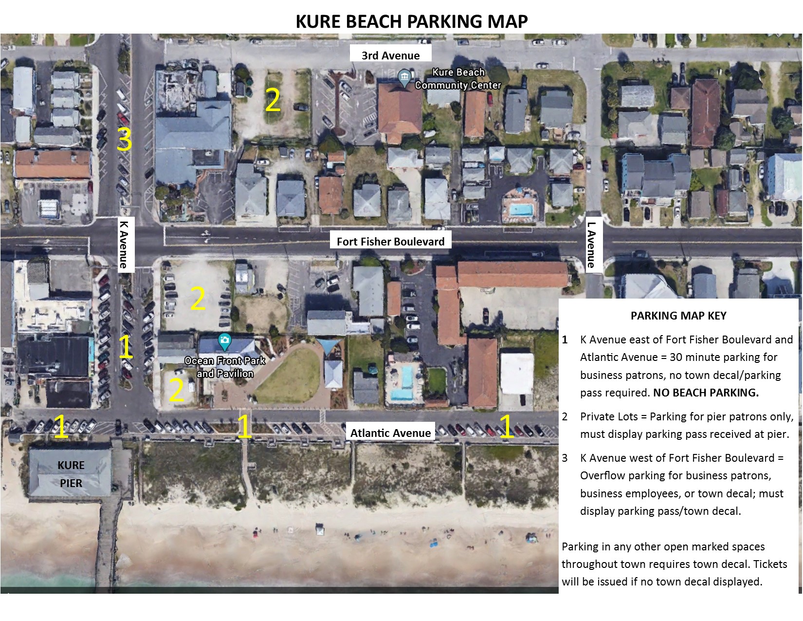 DOWNTOWN PARKING MAP DURING THE STATE OF EMERGENCY Town of Kure Beach, NC