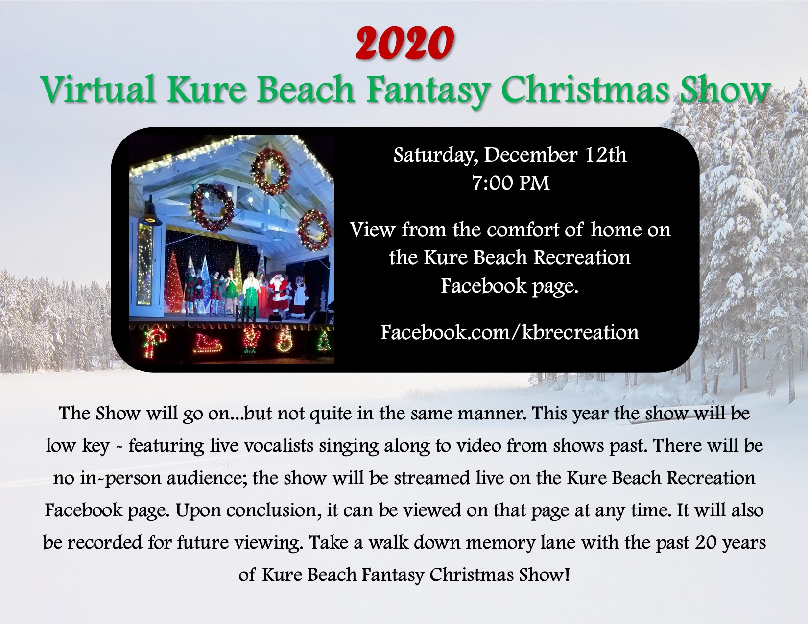 2020 Christmas Show Flyer