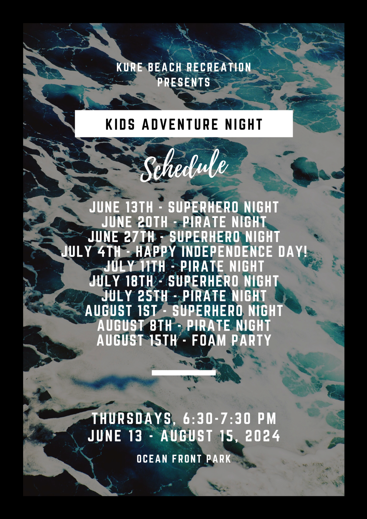 Kids Adventure Night Schedule