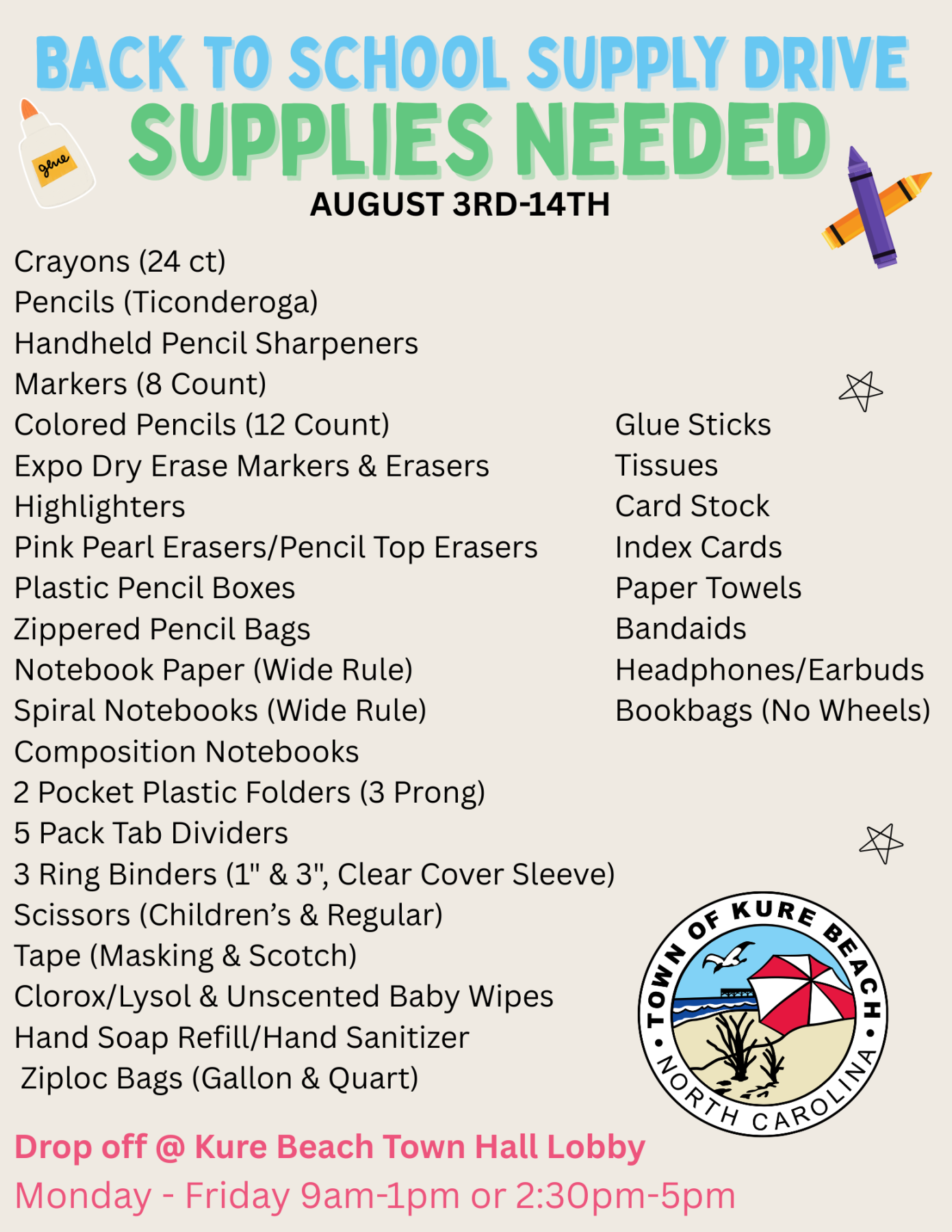 School Supply Needs List