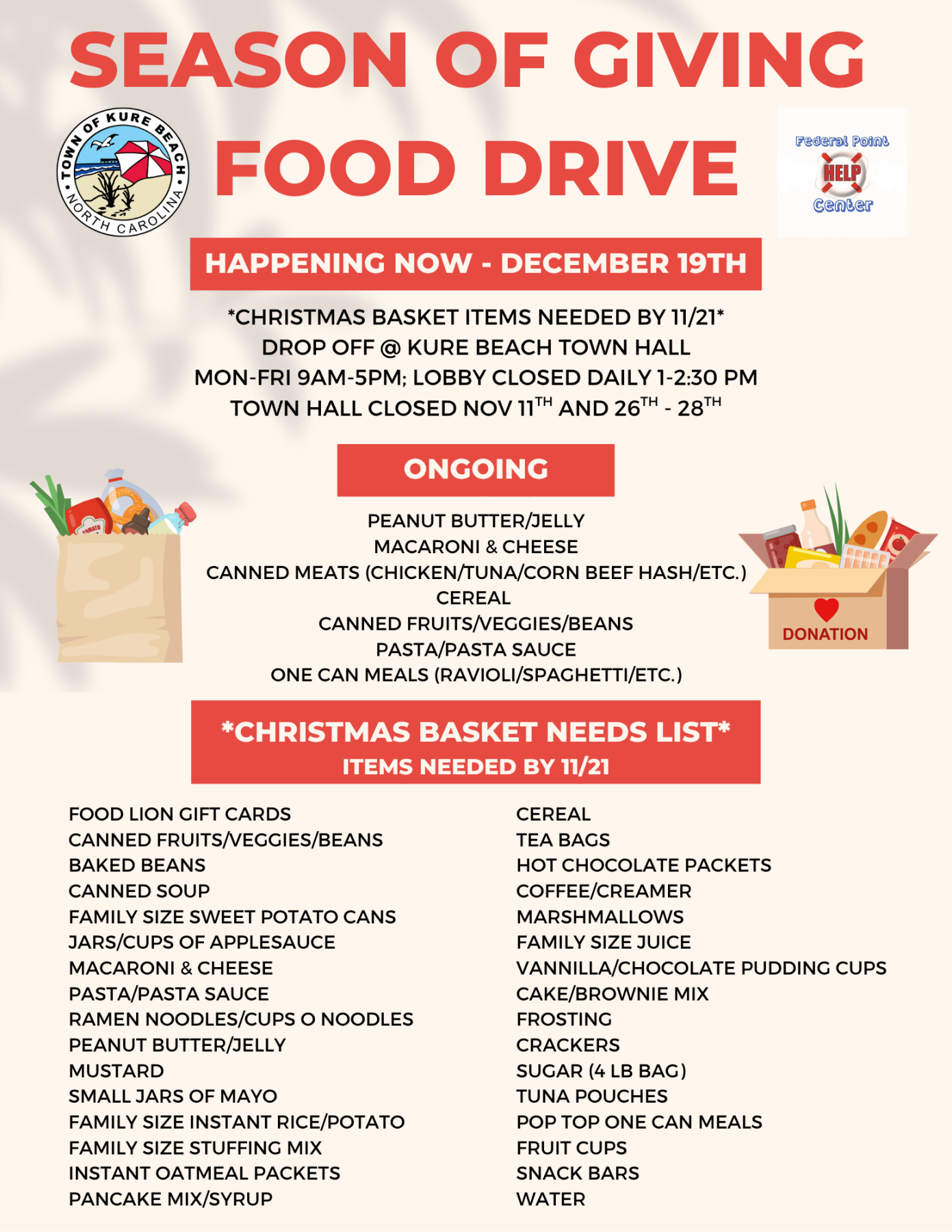 Food Drive Needs List