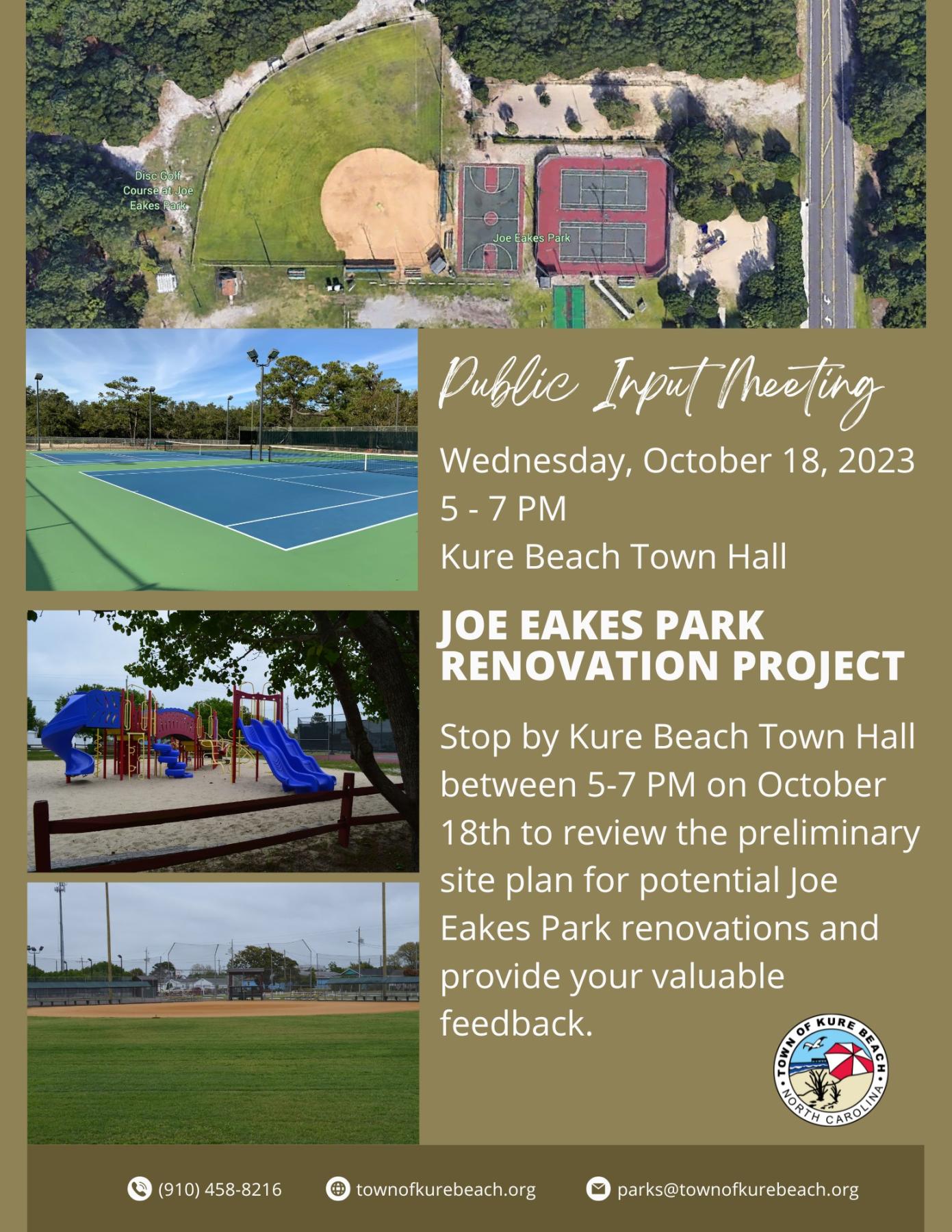Joe Eakes Park Public Input Meeting Details